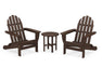 Polywood Polywood Classic Folding Adirondack 3-Piece Set Mahogany Adirondack Chair PWS214-1-MA 190609068898