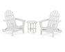 Polywood Polywood Classic Folding Adirondack 3-Piece Set White Adirondack Chair PWS214-1-WH 845748071222
