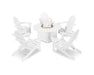Polywood Polywood Classic Folding Adirondack 6-Piece Conversation Set with Fire Pit Table White Conversation Table PWS414-1-WH 190609066528