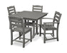Polywood Polywood La Casa Cafš 5-Piece Farmhouse Trestle Dining Set Slate Grey Dining Sets PWS436-1-GY 190609083457