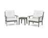 Polywood Polywood Lakeside 3-Piece Deep Seating Chair Set Slate Grey / Natural Linen Seating Sets PWS518-2-GY152939 190609143908