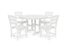 Polywood Polywood Lakeside 5-Piece Round Side Chair Dining Set White Dining Sets PWS517-1-WH 190609144141