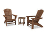 Polywood Polywood Nautical 3-Piece Curveback Adirondack Set Teak Adirondack Chair PWS419-1-TE 190609071645