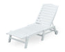 Polywood Polywood Nautical Chaise with Wheels White Chaise Lounger NAW2280WH 845748041799