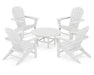 Polywood Polywood South Beach 5-Piece Conversation Group White Adirondack Chair PWS105-1-WH 845748031783