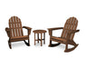 Polywood Polywood Vineyard 3-Piece Adirondack Rocking Chair Set Teak Rocking Chair PWS408-1-TE 190609064494