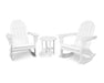 Polywood Polywood Vineyard 3-Piece Adirondack Rocking Chair Set White Rocking Chair PWS408-1-WH 190609064500