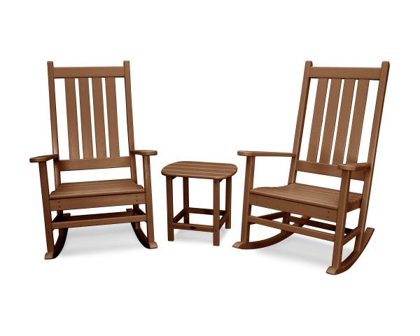 Polywood Polywood Vineyard 3-Piece Rocking Set Teak Rocking Chair PWS355-1-TE 190609058417
