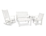 Polywood Polywood Vineyard 5-Piece Bench & Rocking Chair Set White Rocking Chair PWS357-1-WH 190609058844