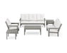 Polywood Polywood Vineyard 6-Piece Deep Seating Set Slate Grey / Natural Linen Seating Sets PWS316-2-GY152939 190609171352