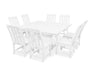 Polywood Polywood Vineyard 9-Piece Farmhouse Trestle Dining Set White Dining Sets PWS342-1-WH 190609082450