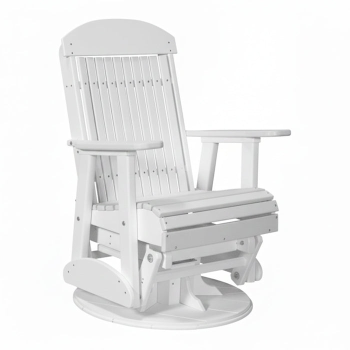 LuxCraft Dove Gray 2 foot Classic Highback Recycled Plastic Swivel Glider Chair