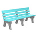 Wildridge Wildridge Aruba Blue Heritage Outdoor Park Bench Aruba Blue on Gray Outdoor Bench LCC-125-WABGR