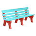 Wildridge Wildridge Aruba Blue Heritage Outdoor Park Bench Aruba Blue on Red Outdoor Bench LCC-125-WABR