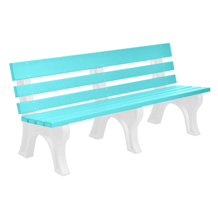 Wildridge Wildridge Aruba Blue Heritage Outdoor Park Bench Aruba Blue on White Outdoor Bench LCC-125-WABWH
