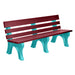 Wildridge Wildridge Cherrywood Heritage Outdoor Park Bench Cherrywood on Aruba Blue Outdoor Bench LCC-125-WBLCWAB