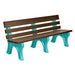 Wildridge Wildridge Chestnut Brown Heritage Outdoor Park Bench Chestnut Brown on Aruba Blue Outdoor Bench LCC-125-WBLCBAB