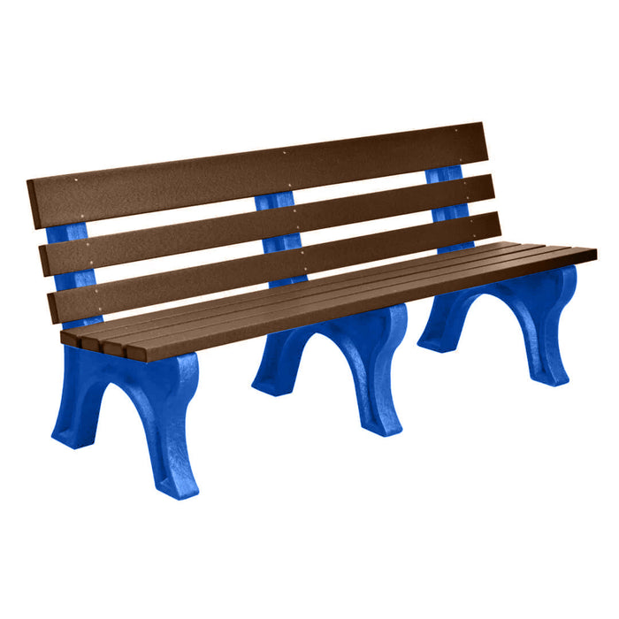 Wildridge Wildridge Chestnut Brown Heritage Outdoor Park Bench Chestnut Brown on Blue Outdoor Bench LCC-125-WBLCBBL