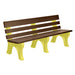 Wildridge Wildridge Chestnut Brown Heritage Outdoor Park Bench Chestnut Brown on Yellow Outdoor Bench LCC-125-WBLCBY