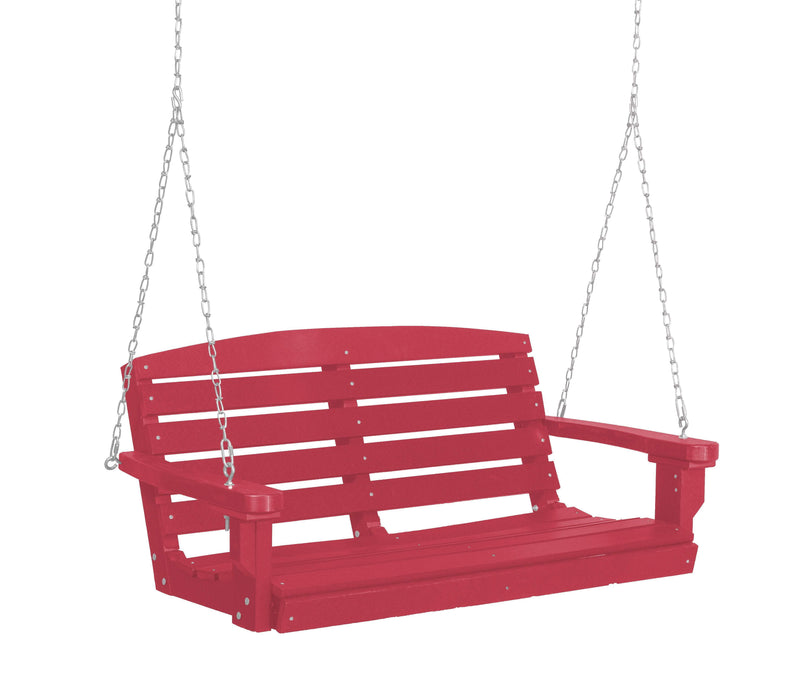 Wildridge Wildridge Classic 4 ft. Recycled Plastic Classic Porch Swing Dark Pink Poly Porch Swing LCC-202-DP