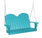 Wildridge Wildridge Classic 4 ft. Recycled Plastic Savannah Porch Swing Aruba Blue Poly Porch Swing LCC-203-AB