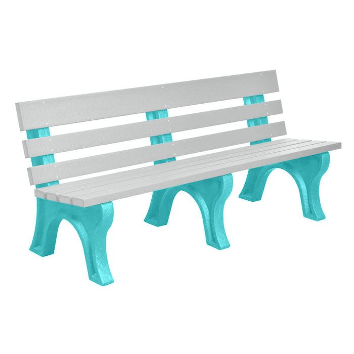 Wildridge Wildridge Dove Gray Heritage Outdoor Park Bench Dove Gray on Aruba Blue Outdoor Bench LCC-125-WBLDGAB