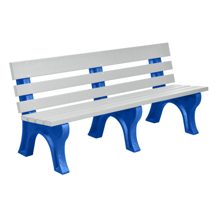 Wildridge Wildridge Dove Gray Heritage Outdoor Park Bench Dove Gray on Blue Outdoor Bench LCC-125-WBLDGBL