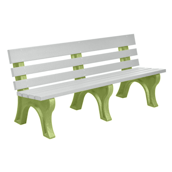 Wildridge Wildridge Dove Gray Heritage Outdoor Park Bench Dove Gray on Lime Green Outdoor Bench LCC-125-WBLDGLG