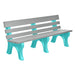 Wildridge Wildridge Gray Heritage Outdoor Park Bench Gray on Aruba Blue Outdoor Bench LCC-125-WBLGAB