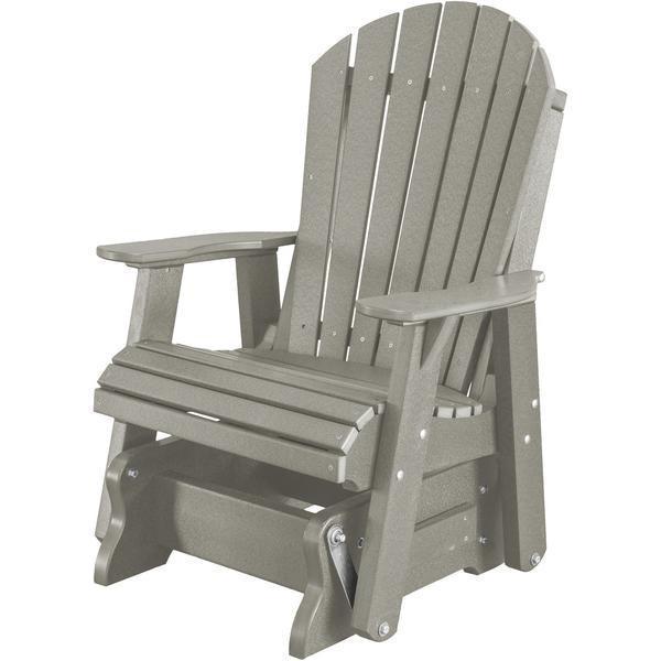 Wildridge Wildridge Heritage 2 ft. Recycled Plastic Single Glider Chair Light Gray Outdoor Glider LCC-106-LG
