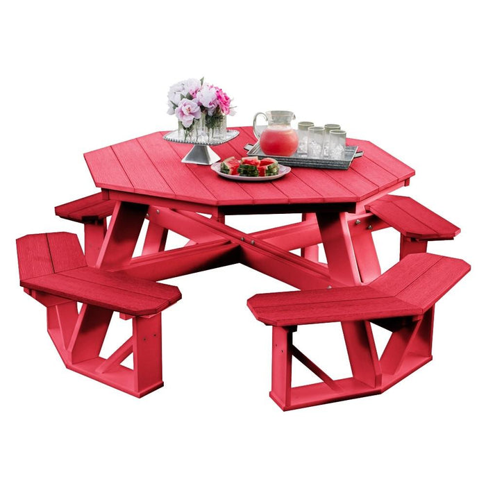 Wildridge Wildridge Heritage Octagon Picnic Table Cardinal Red Outdoor Table LCC-164-CAR
