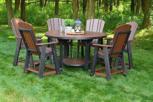 Wildridge Wildridge Heritage Outdoor 60" Pub Table Set With 6 Balcony Chairs Weatherwood on Tudor Brown Pub Table LCC-177-WWB