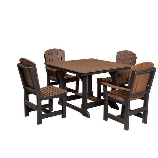 Wildridge Wildridge Heritage Recycled Plastic 5 Pc Dining Set Tudor Brown on Black Dining Sets LCC-186-TBOB