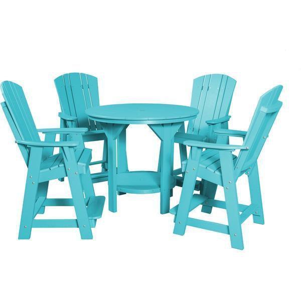 Wildridge Wildridge Heritage Recycled Plastic 5 Piece Pub Table Set Aruba Blue Dining Sets LCC-180-AB