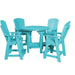 Wildridge Wildridge Heritage Recycled Plastic 5 Piece Pub Table Set Aruba Blue Dining Sets LCC-180-AB