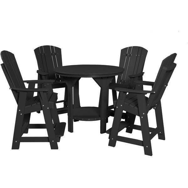 Wildridge Wildridge Heritage Recycled Plastic 5 Piece Pub Table Set Black Dining Sets LCC-180-B