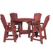 Wildridge Wildridge Heritage Recycled Plastic 5 Piece Pub Table Set Cherry Dining Sets LCC-180-C