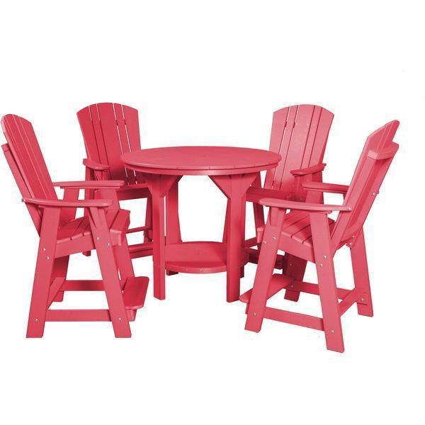 Wildridge Wildridge Heritage Recycled Plastic 5 Piece Pub Table Set Dark Pink Dining Sets LCC-180-DP