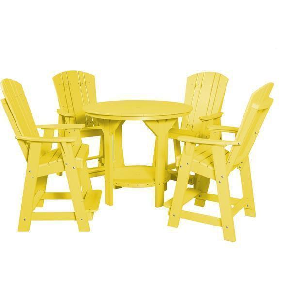 Wildridge Wildridge Heritage Recycled Plastic 5 Piece Pub Table Set Lemon Yellow Dining Sets LCC-180-LY