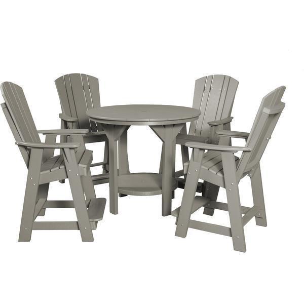Wildridge Wildridge Heritage Recycled Plastic 5 Piece Pub Table Set Light Gray Dining Sets LCC-180-LG