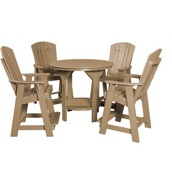 Wildridge Wildridge Heritage Recycled Plastic 5 Piece Pub Table Set Weatherwood Dining Sets LCC-180-WW