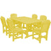 Wildridge Wildridge Heritage Recycled Plastic 7 Pc Dining Set Lemon Yellow Dining Sets LCC-188-LY