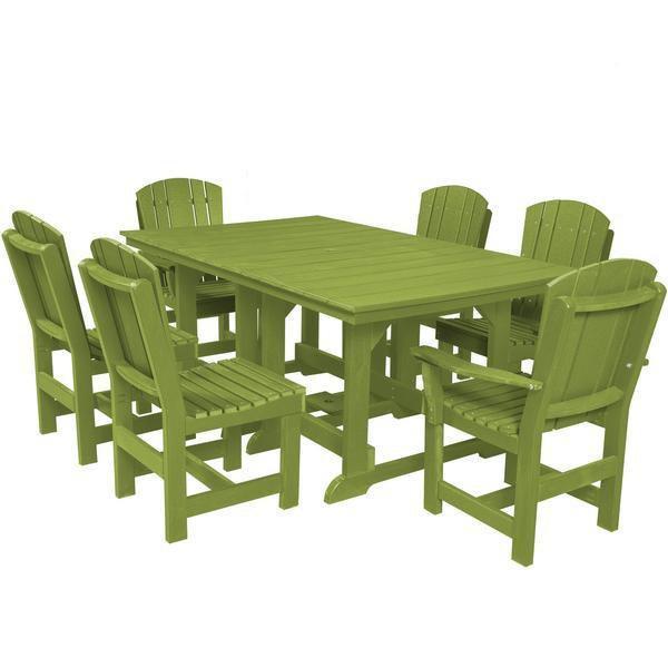 Wildridge Wildridge Heritage Recycled Plastic 7 Pc Dining Set Lime Green Dining Sets LCC-188-LMG