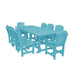 Wildridge Wildridge Heritage Recycled Plastic 9 Piece Dining Set Aruba Blue Dining Sets LCC-190-AB
