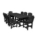 Wildridge Wildridge Heritage Recycled Plastic 9 Piece Dining Set Black Dining Sets LCC-190-B
