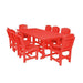 Wildridge Wildridge Heritage Recycled Plastic 9 Piece Dining Set Bright Red Dining Sets LCC-190-BR