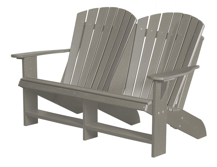 Wildridge Wildridge Heritage Recycled Plastic Double Adirondack Bench Light Gray Adirondack Bench LCC-129-LG
