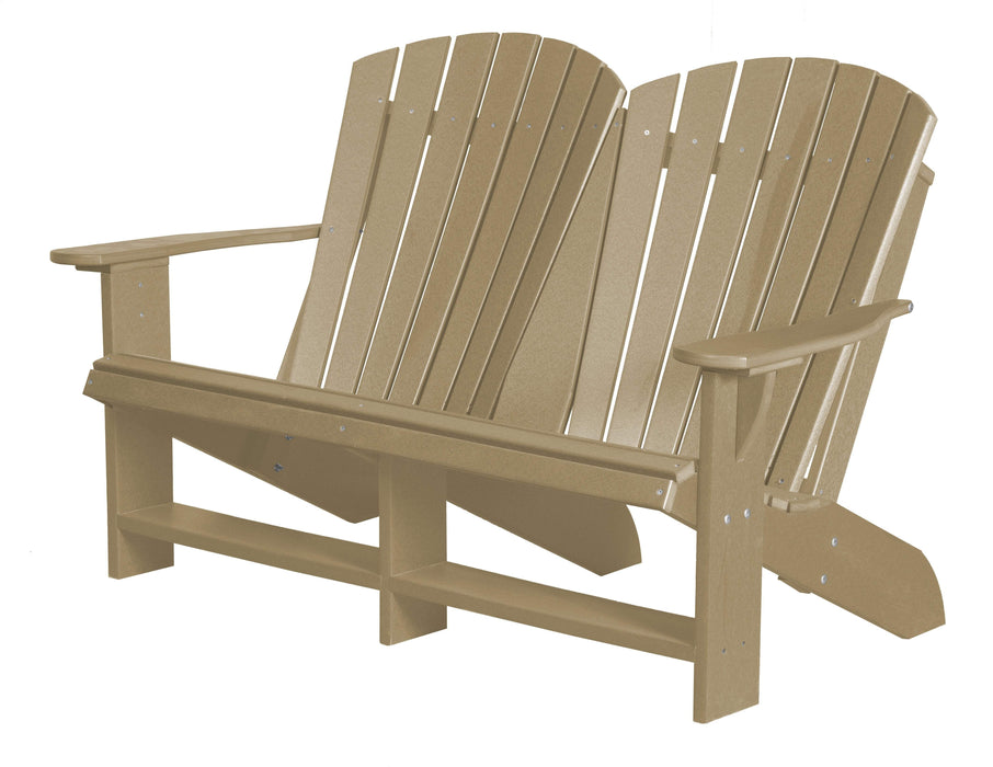Wildridge Wildridge Heritage Recycled Plastic Double Adirondack Bench Weatherwood Adirondack Bench LCC-129-WW