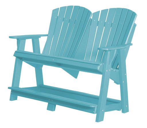 Wildridge Wildridge Heritage Recycled Plastic Double High Adirondack Bench Aruba Blue Adirondack Bench LCC-130-AB