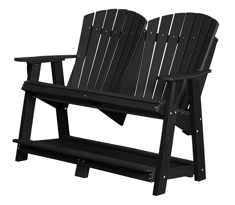 Wildridge Wildridge Heritage Recycled Plastic Double High Adirondack Bench Black Adirondack Bench LCC-130-B